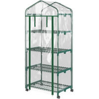 GEWÄCHSHAUS 69/165/50 cm Transparent aus Stahl mit 4 Regalböden - Transparent, Metall (50/165/69cm) - OKMYHOME