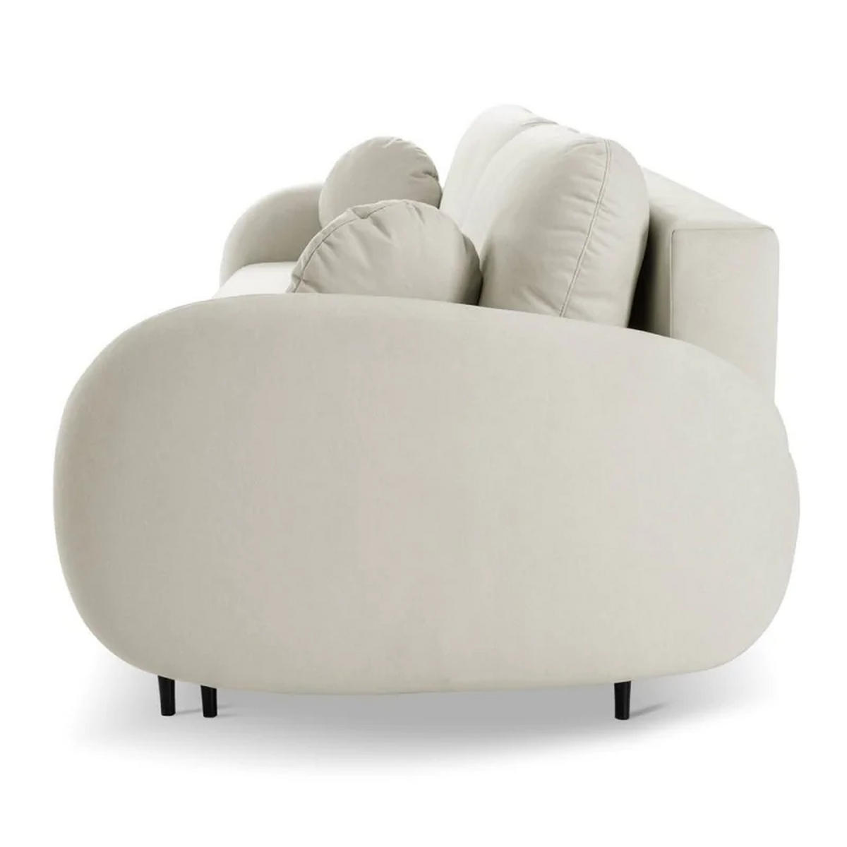 SCHLAFSOFA SOFTI, Sofa mit Schlaffunktion und Bettkasten, Farbe: Creme, Velourstoff - Creme, Textil (232/95/109cm) - Sepro Meble