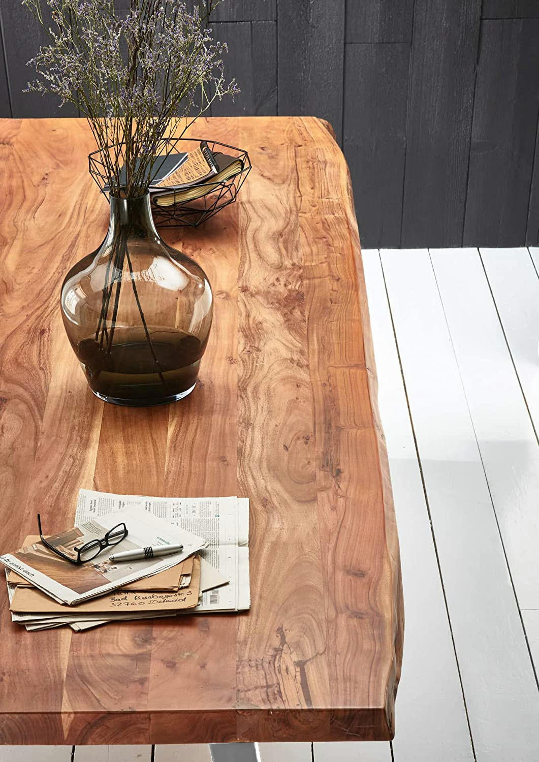 ESSTISCH VALIN - Beige/Silberfarben, Holz/Metall (120/300/79cm) - SAM