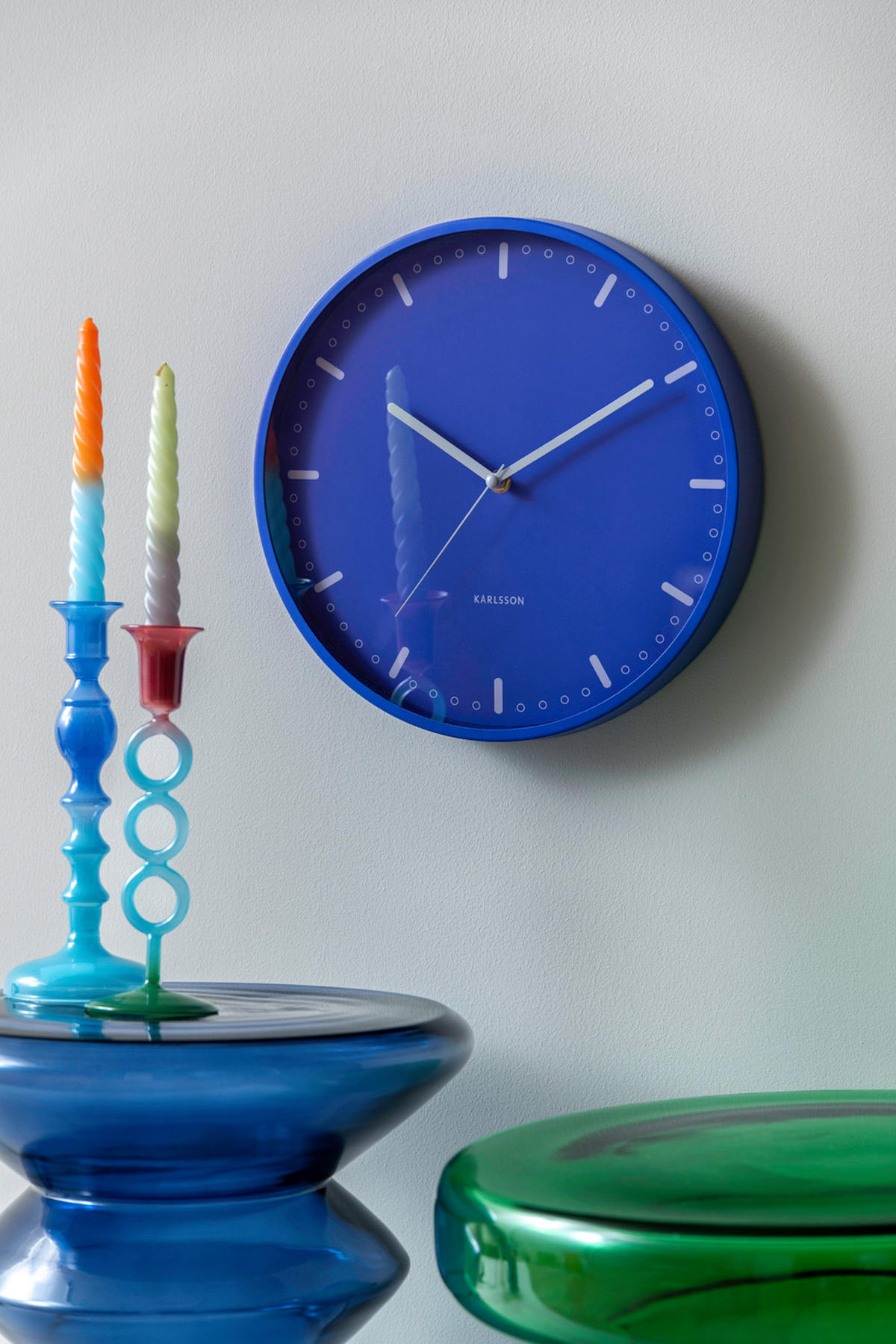 KERZENHALTER Grato Mecer Blau 9/9/22.5 cm - Blau, Glas (9/22.5/9cm) - Present Time