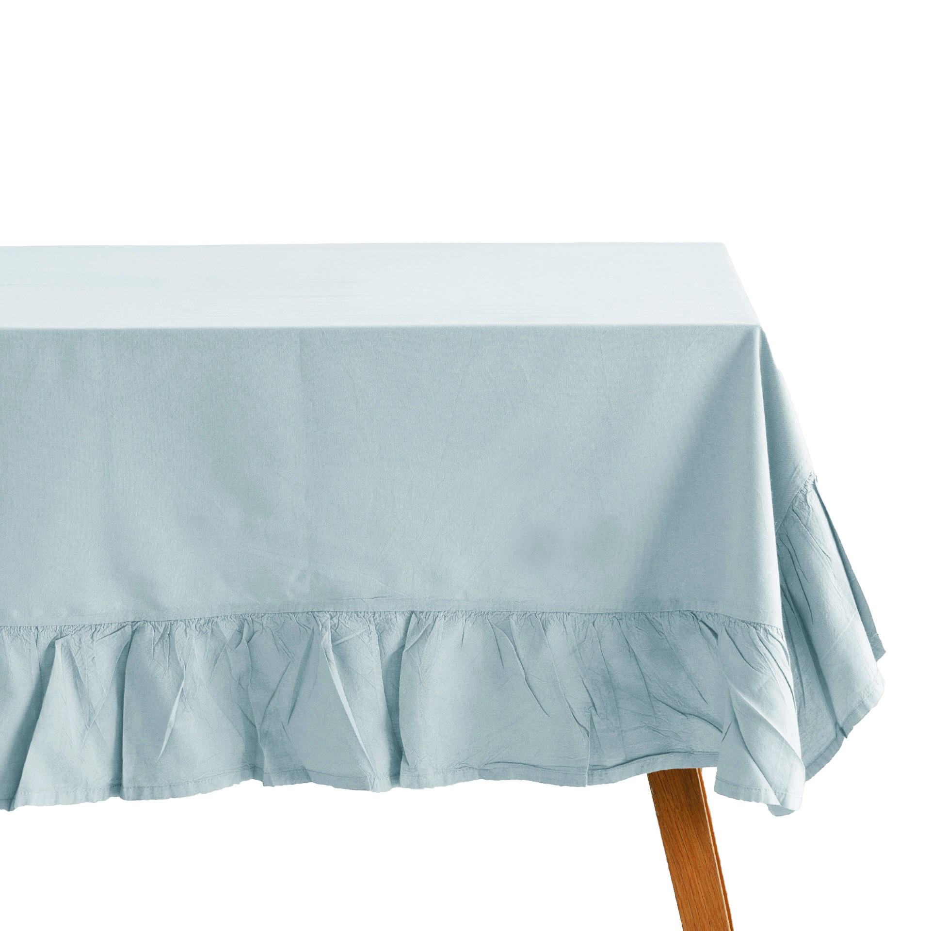 TISCHDECKE Falbines - Hellblau, Textil (220/150/1cm) - home&you