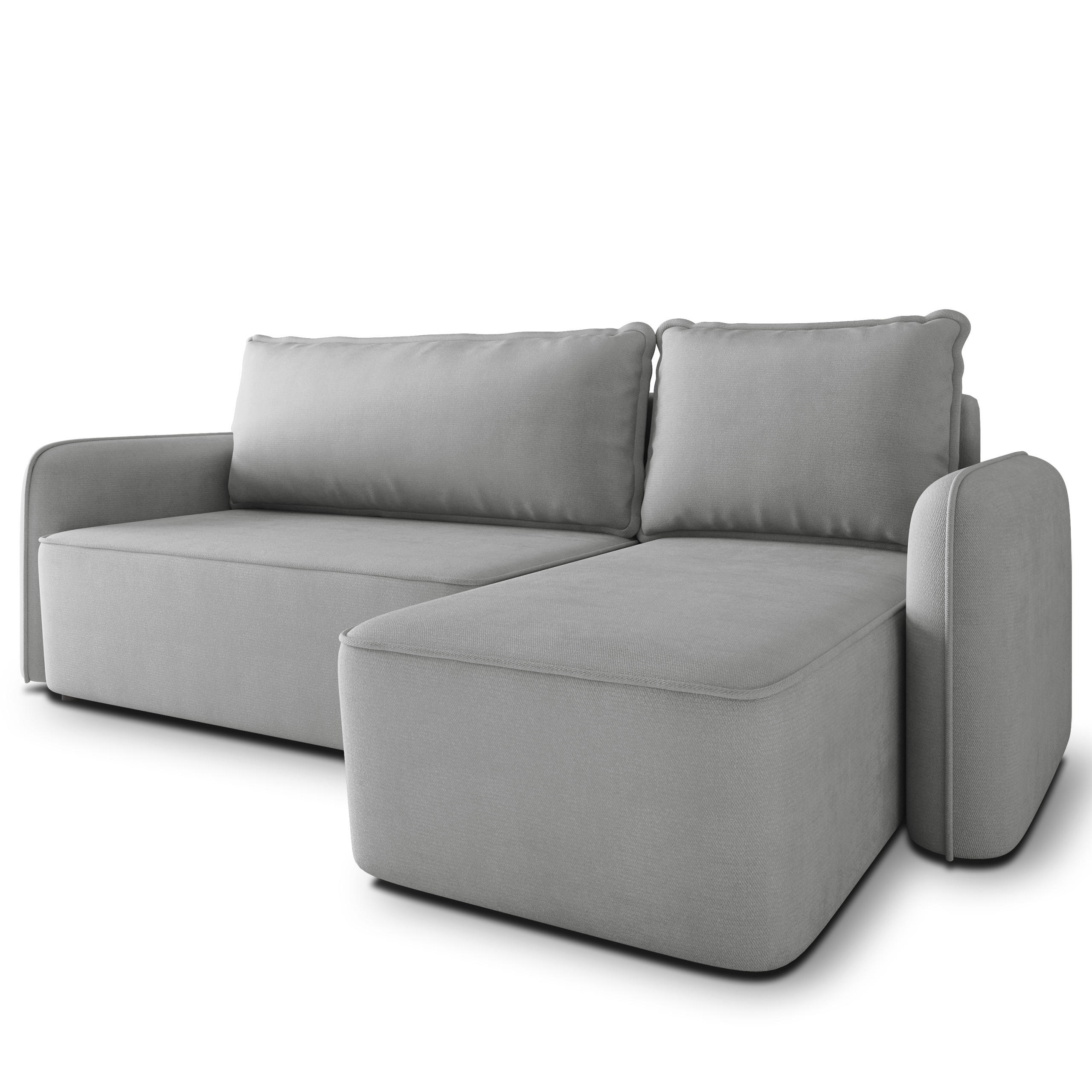 ROHOVÁ Sedačka DOLVER PAROS 05, Světle šedá - šedá/světle šedá, dřevo/textil (238/156cm) - MASSENO