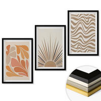 WANDBILDER 3er-Set - 40x60 cm Schwarzer Rahmen - Sonnen-Boho-Pastelltönen - Schwarz, Kunststoff (40/60cm) - ArtPrintCave