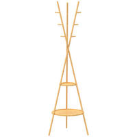 GARDEROBENSTÄNDER Bambus MDF Naturholz - Naturfarben, Naturmaterialien/Holzwerkstoff (58.5/176/58.5cm) - HOMCOM
