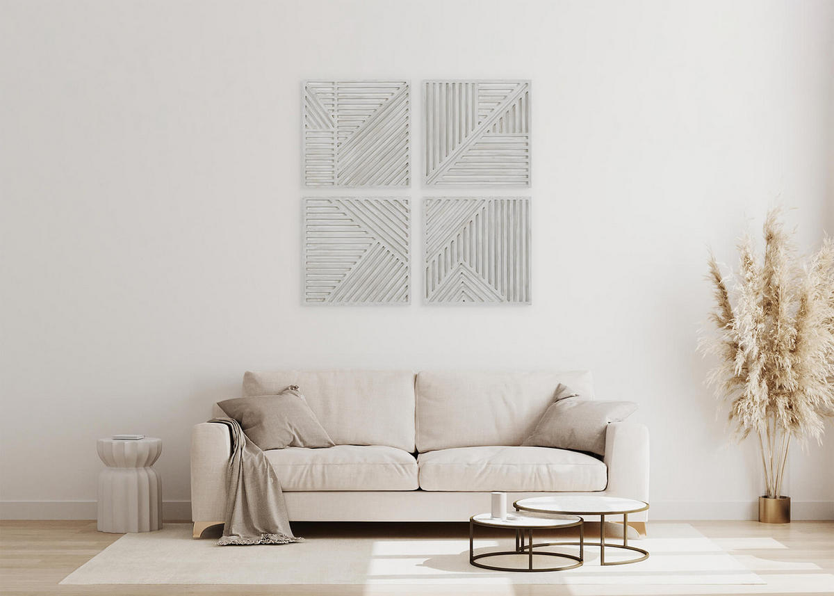 HOLZBILD Grau 100/100 cm - Grau, Holz (8/100cm) - KUNSTLOFT