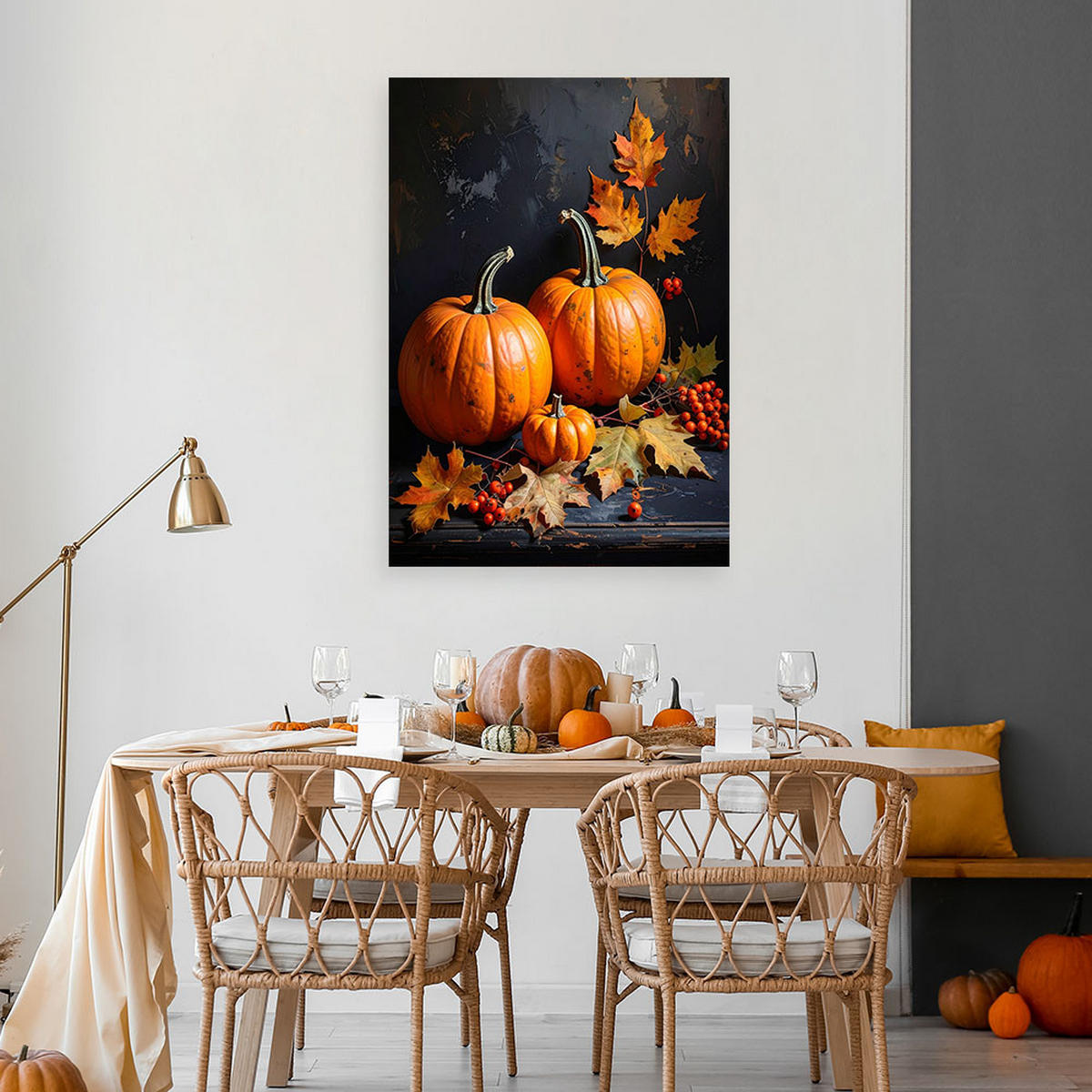 LEINWANDBILD Natur und Botanik 80x120cm - Orange, Textil (80/120cm) - Feeby