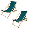 STRANDLIEGE 2er Set - Dunkelgrün, Holz (52/83/117cm) - ECD-Germany