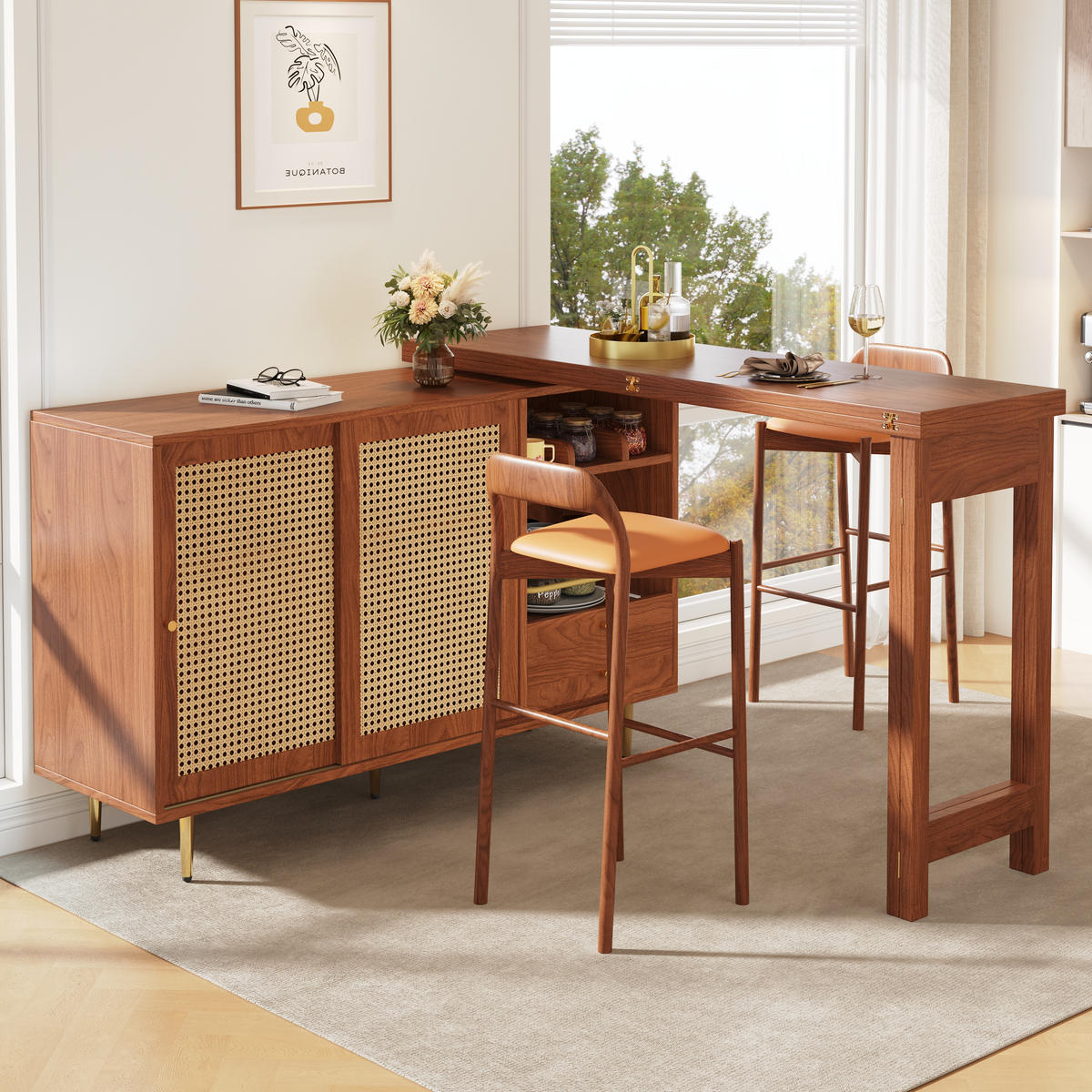 BARTISCH Braun 107/40/71,4 cm - Braun, Holzwerkstoff (40/76/187cm) - Urban Meuble