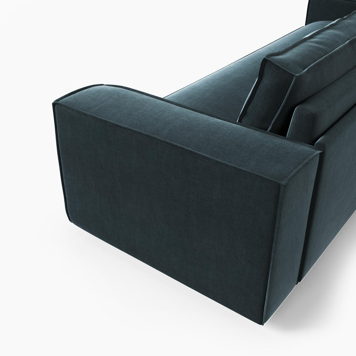 SCHLAFSOFA GERADE Samt Pfauenblau 234cm - Blau/Hellblau, Textil (234/90/100cm) - Sia Home