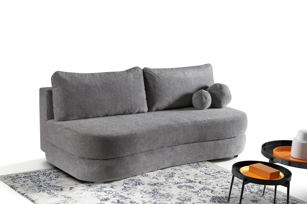 SOFA Rocket Dunkelgrau, mit Schlaffunktion - Dunkelgrau, Holzwerkstoff/Textil (211/93/108cm) - Bettso