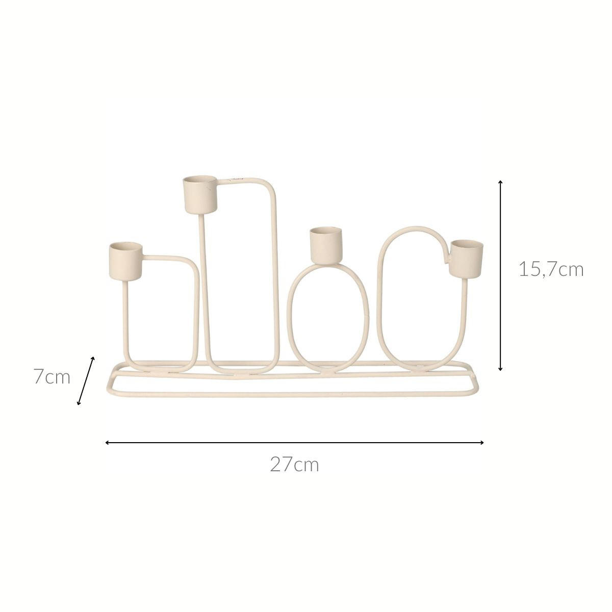KERZENHALTER Metall Hellgrau 27/15,7 cm - Beige, Metall (7/15.7/27cm) - Home Styling Collection