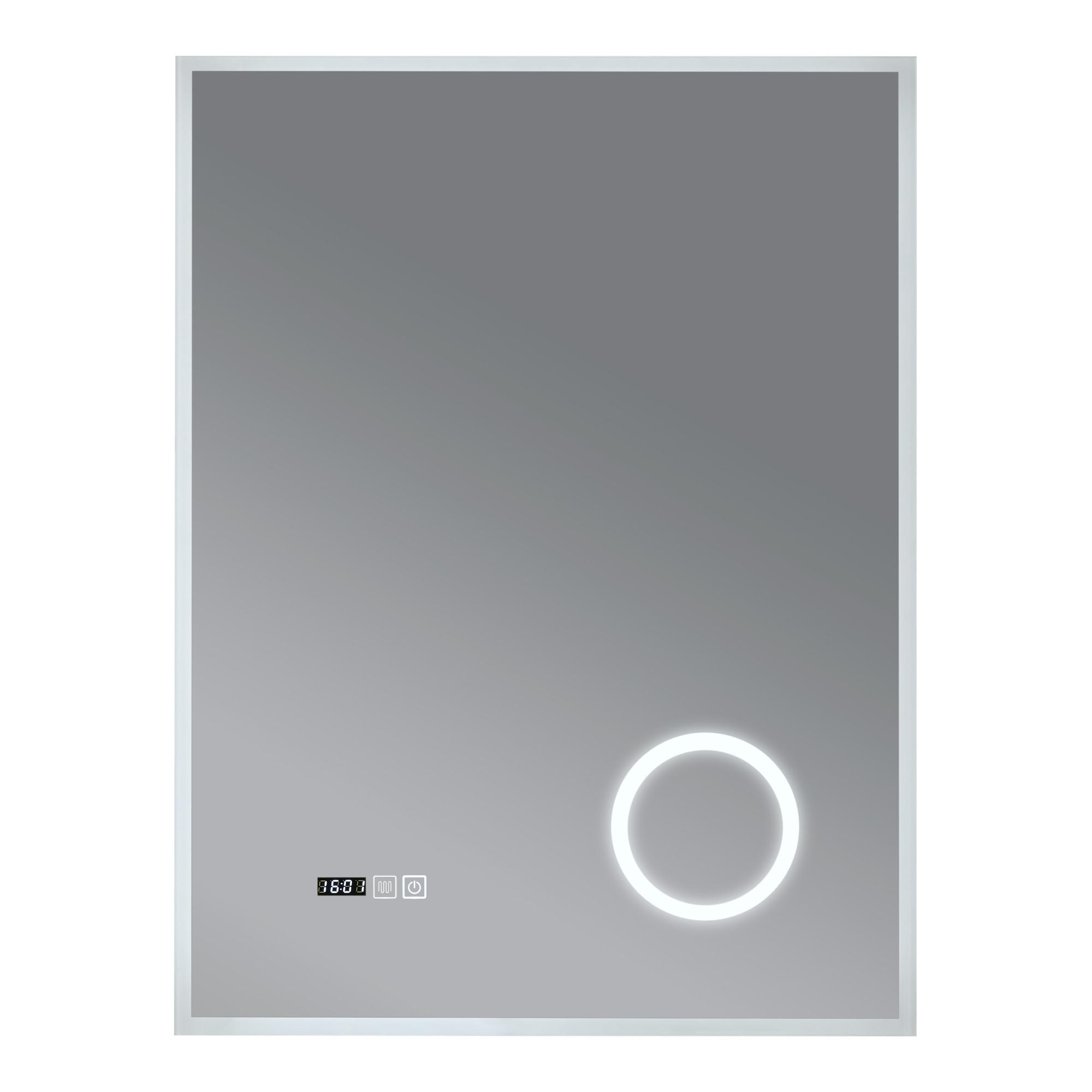 BADEZIMMERSPIEGEL Lizzano - Weiß, Glas/Metall (60/80/3cm) - pro.tec