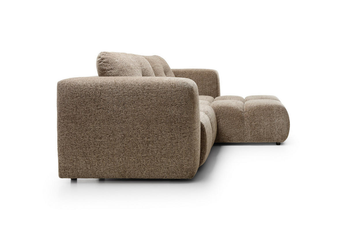 ECKSOFA ARTE 01 Braun Chenille mit Schlaffunktion - Braun, Holz (245/177cm) - MASSENO