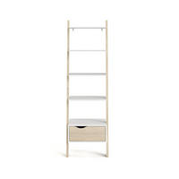 BÜCHERREGAL mit 4 Einlegeböden, 1 Schublade weiß und Eiche Dekor billund 55,1/48,1/180,4 cm - Weiß, Holzwerkstoff (48.1/180.4/55.1cm) - Calicosy