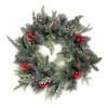 ADVENTSKRANZ Virdis Rot Grün 55/55/15 cm Kunstoff - Rot/Grün, Kunststoff (55cm) - Mondex