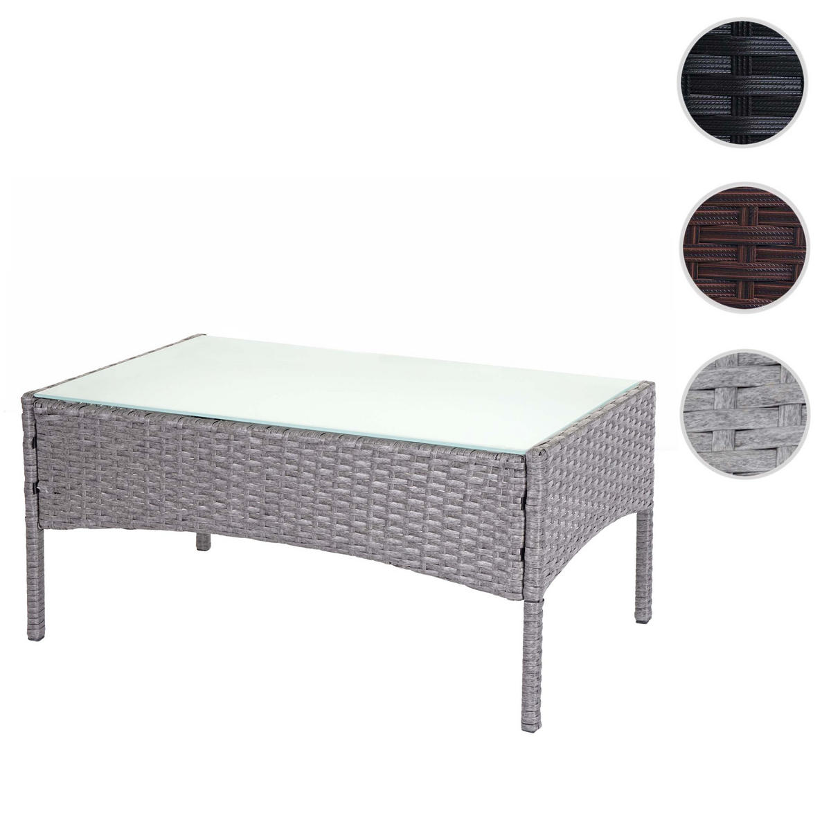 GARTENTISCH Andi aus Poly-Rattan HxBxT 38x79x48cm Grau - Grau, Kunststoff (48/79/38cm) - PROREGAL