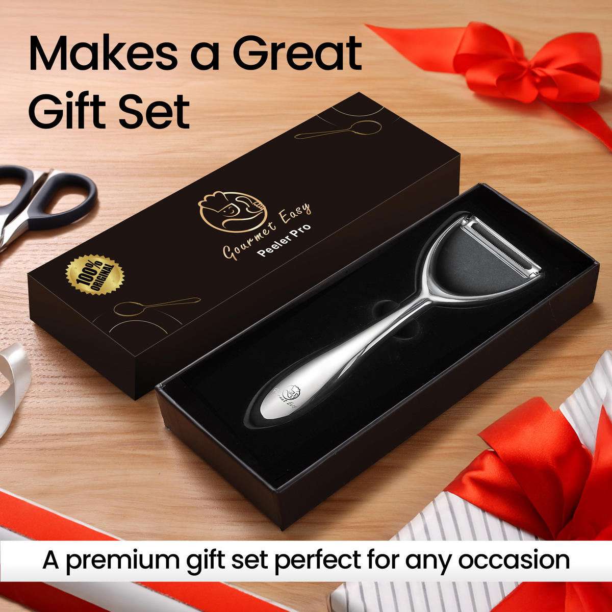 Y-SPARSCHÄLER Pendelschäler,Y Gemüseschäler, Edelstahl, High Tensile Klinge für Obst und Gemüse - Edelstahlfarben, Metall (6cm) - Gourmet Easy