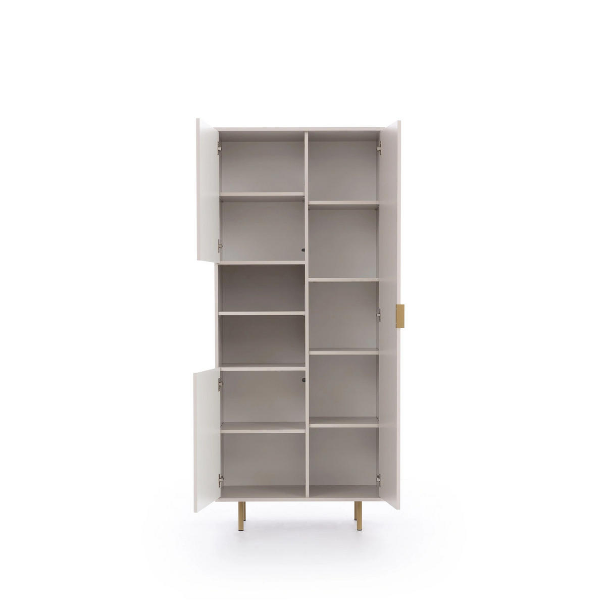 BÜCHERREGAL Nubia 3-türig Schwarz - Goldfarben/Schwarz, Holzwerkstoff/Metall (80/190/41cm) - Ravio