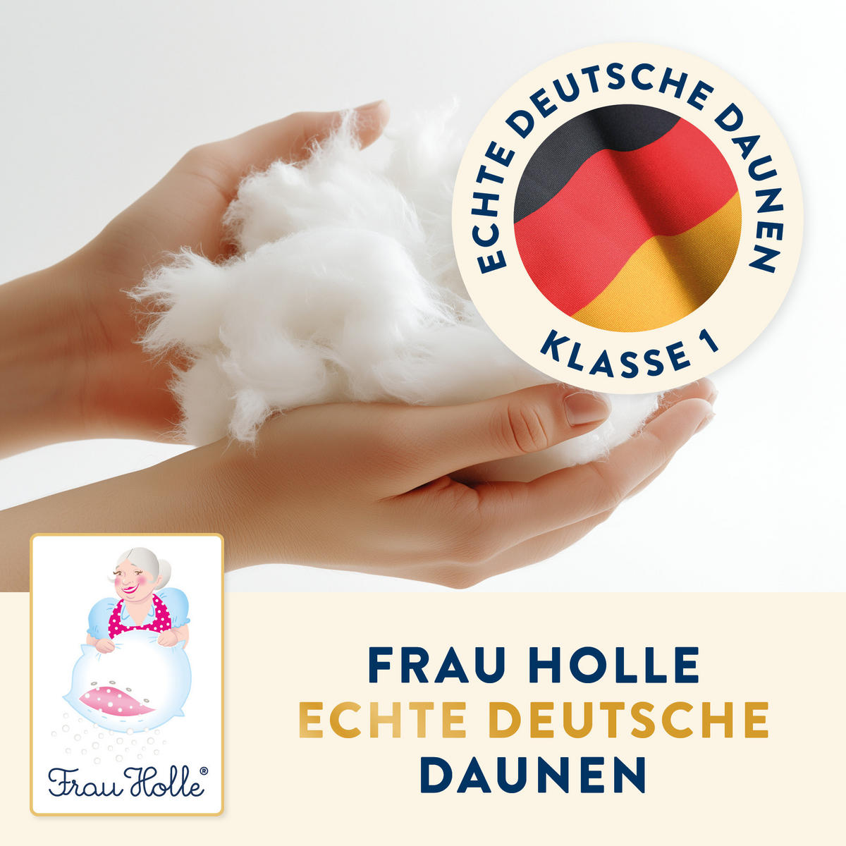 WINTERBETTDECKE KLASSIK Entendaunen warm - Weiß, Naturmaterialien/Textil (135/200cm) - Frau Holle