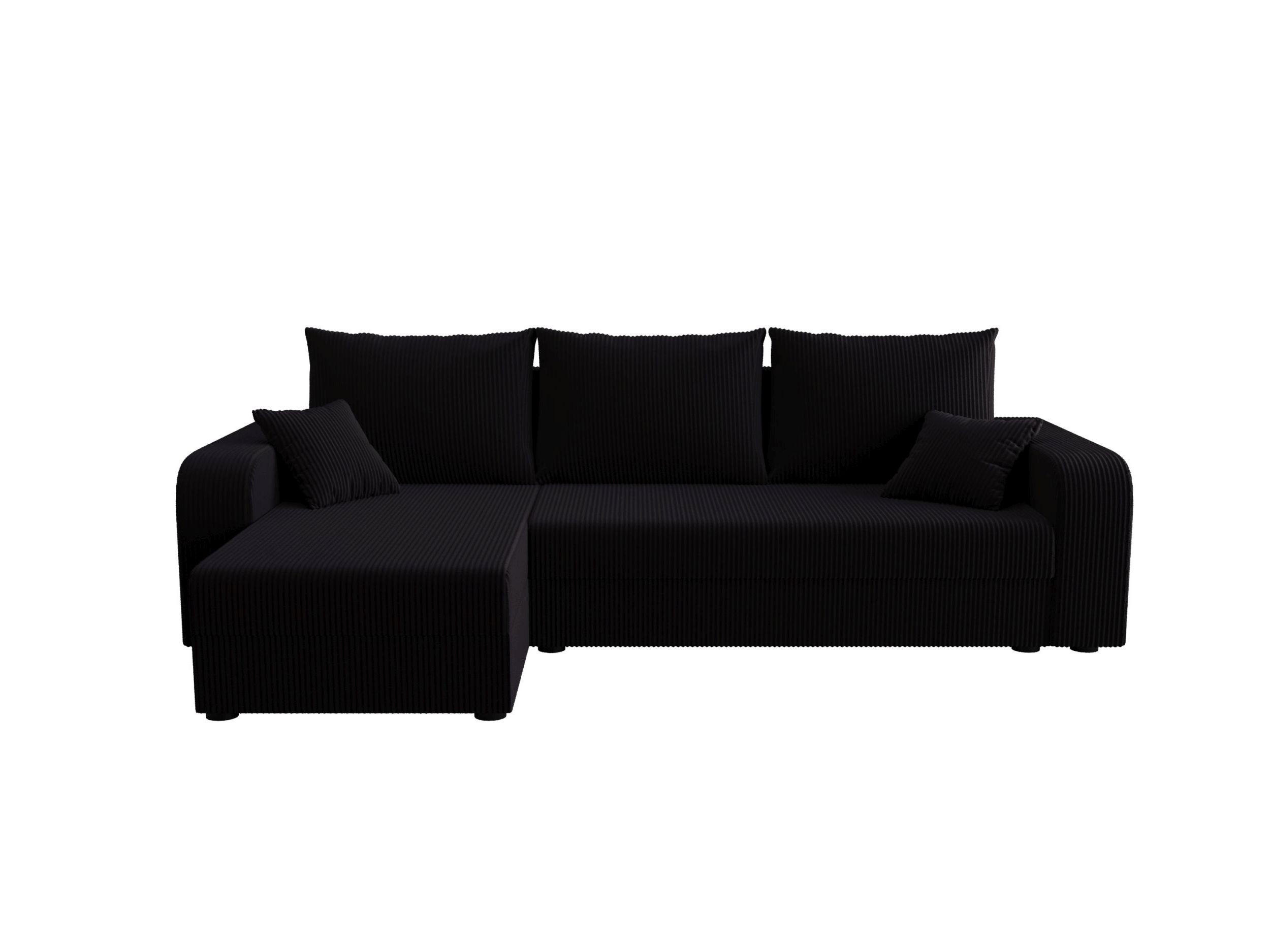 ECKSOFA HEWLET L BIS Zoom 23 Links mit Schlaffunktion - Schwarz, Textil (240/140cm) - Bedante