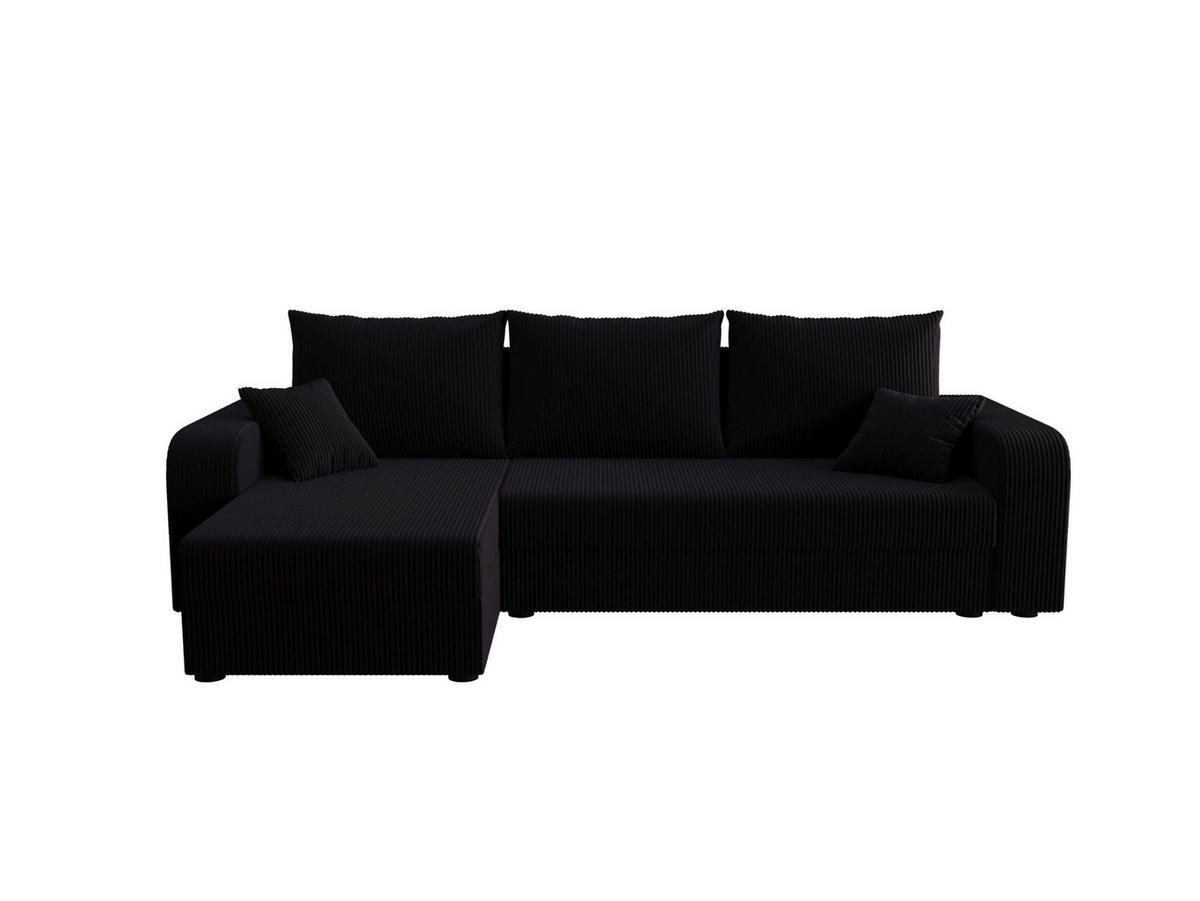 ECKSOFA HEWLET L BIS Zoom 23 Links mit Schlaffunktion - Schwarz, Textil (240/140cm) - Bedante