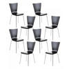 BESUCHERSTUHL 8er Set Holz schwarz - Schwarz, Holz/Metall (43/84/50cm) - CLP