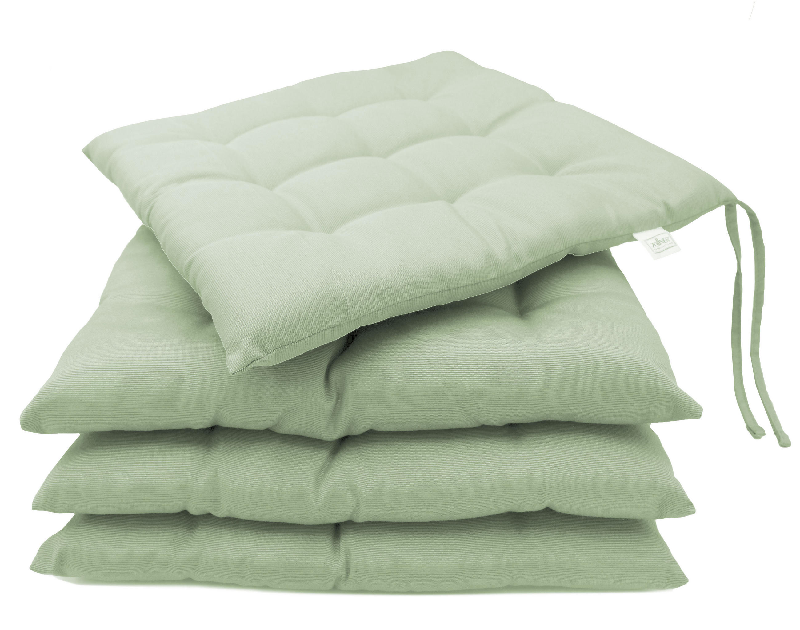 STUHLKISSEN, 4er-Set, 40x40 cm, 100% Polyester, Grün - Hellgrün, Textil (40/40/3cm) - Zollner