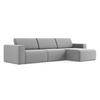 ECKSOFA Rechts Samt Stoff Grau - Creme/Schwarz, Kunststoff/Textil (314/167cm) - Makamii