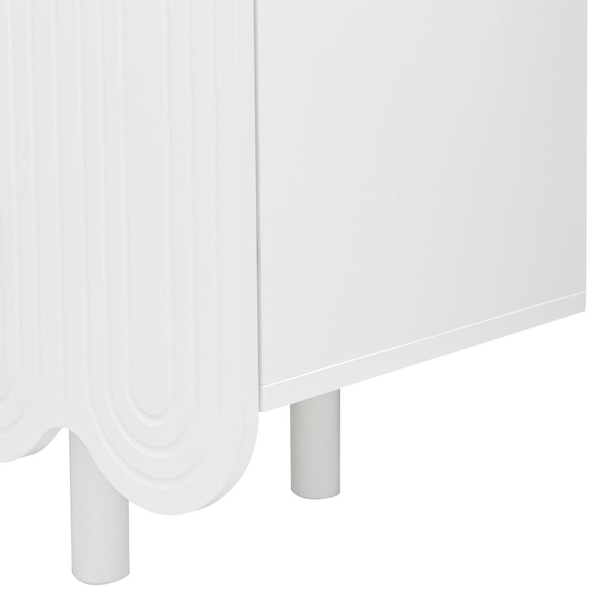 KOMMODE aus MDF 120x37,5x80,8cm in Weiß mit 4 Türen - Weiß, Holzwerkstoff (120/80.8/37.5cm) - Modfu