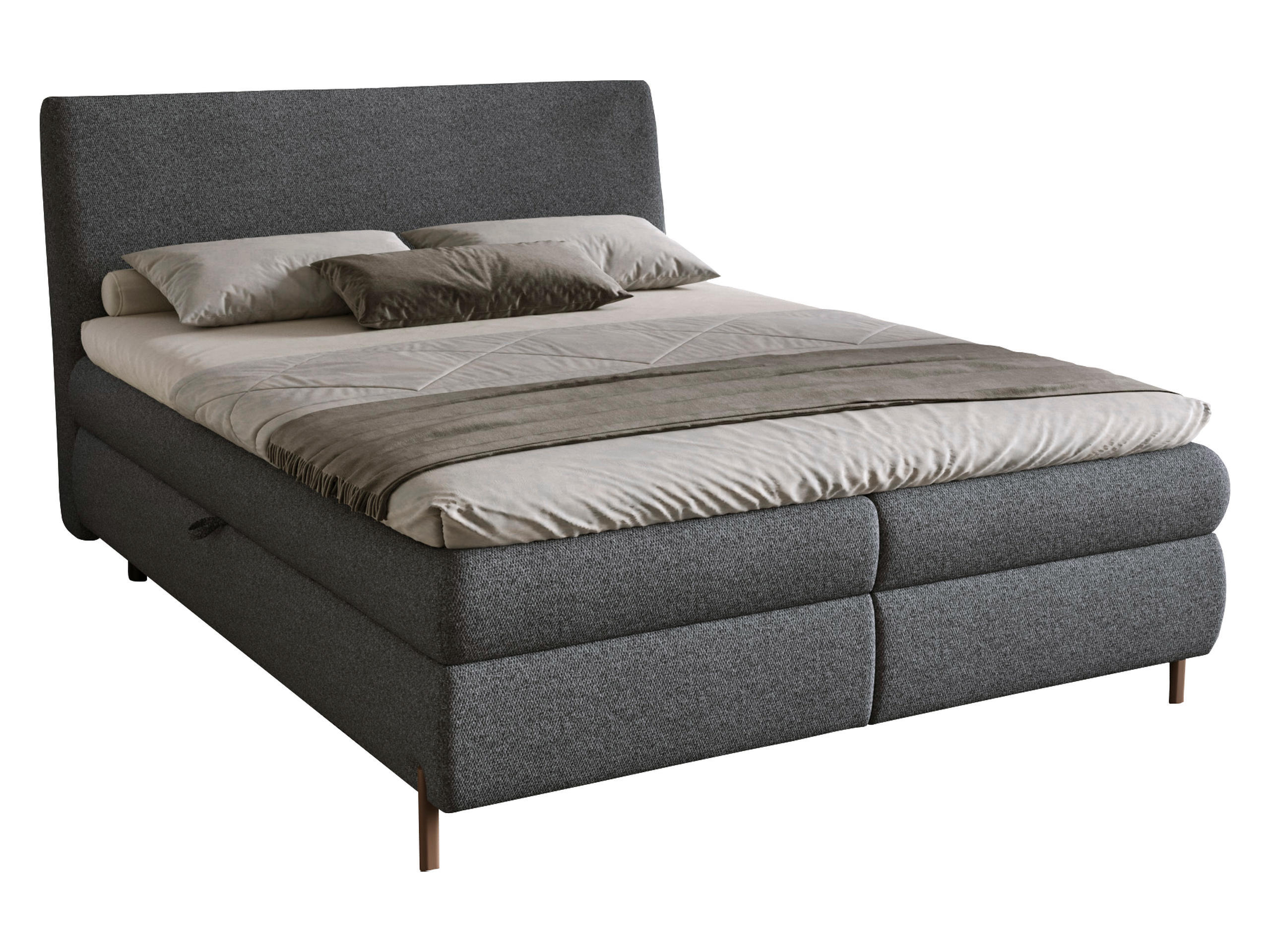 Mirjan24 Boxbett Dunkelgrau 160x200 cm
