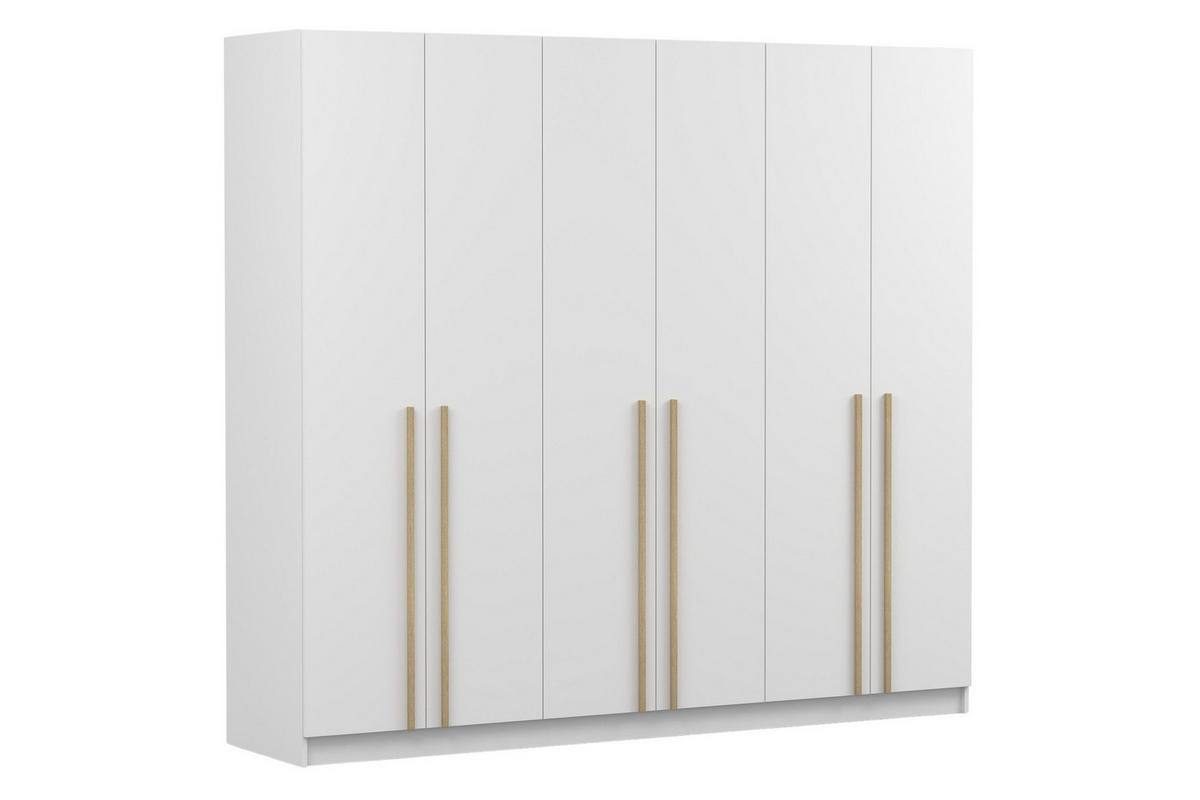 KLEIDERSCHRANK SAVI 6D 230/210/57 cm in Weiß - Weiß, Holzwerkstoff (230/210/57cm) - Deine Möbel 24