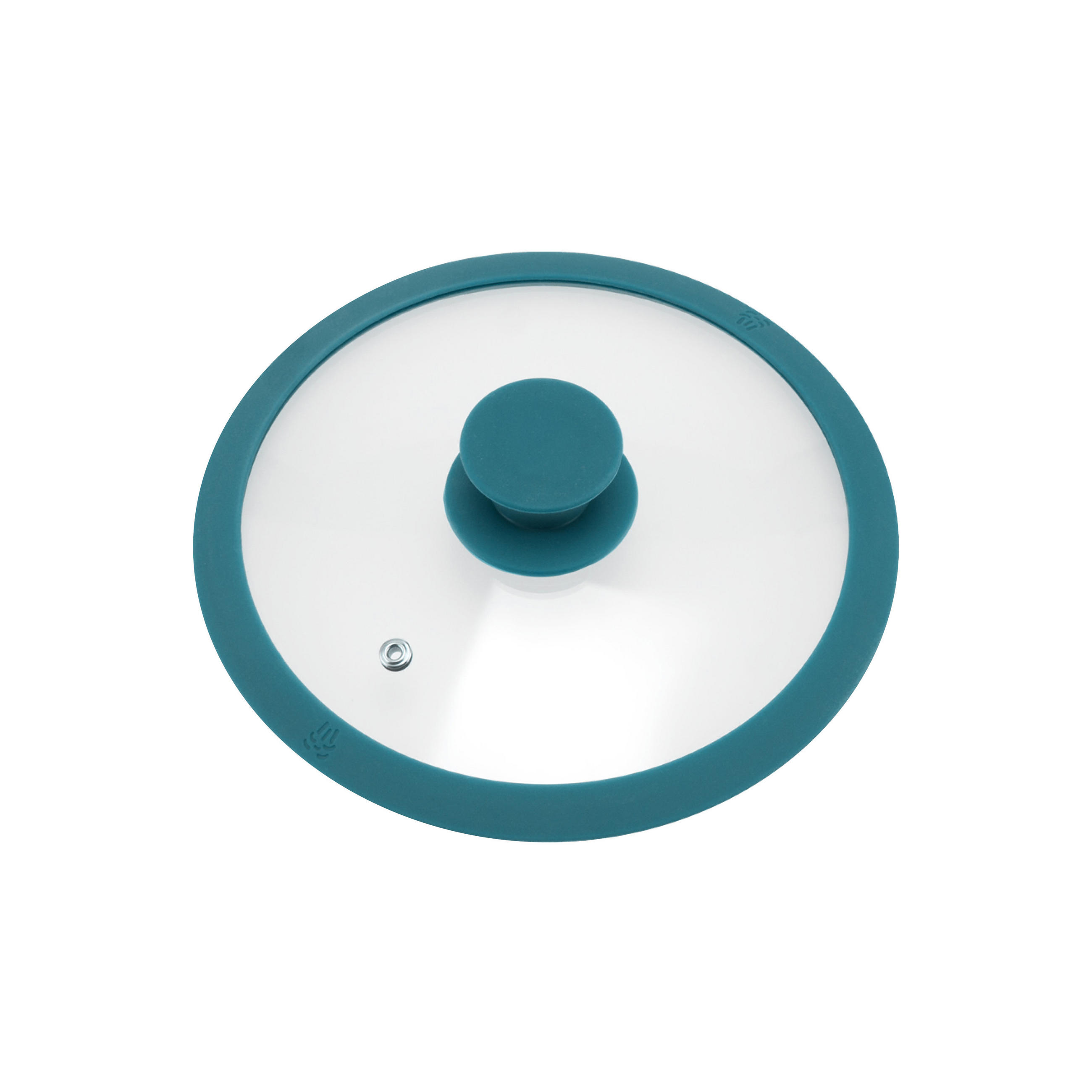 GLASDECKEL mit Silikonrand 20 cm blau - Blau, Glas (20/20/4cm) - bremermann