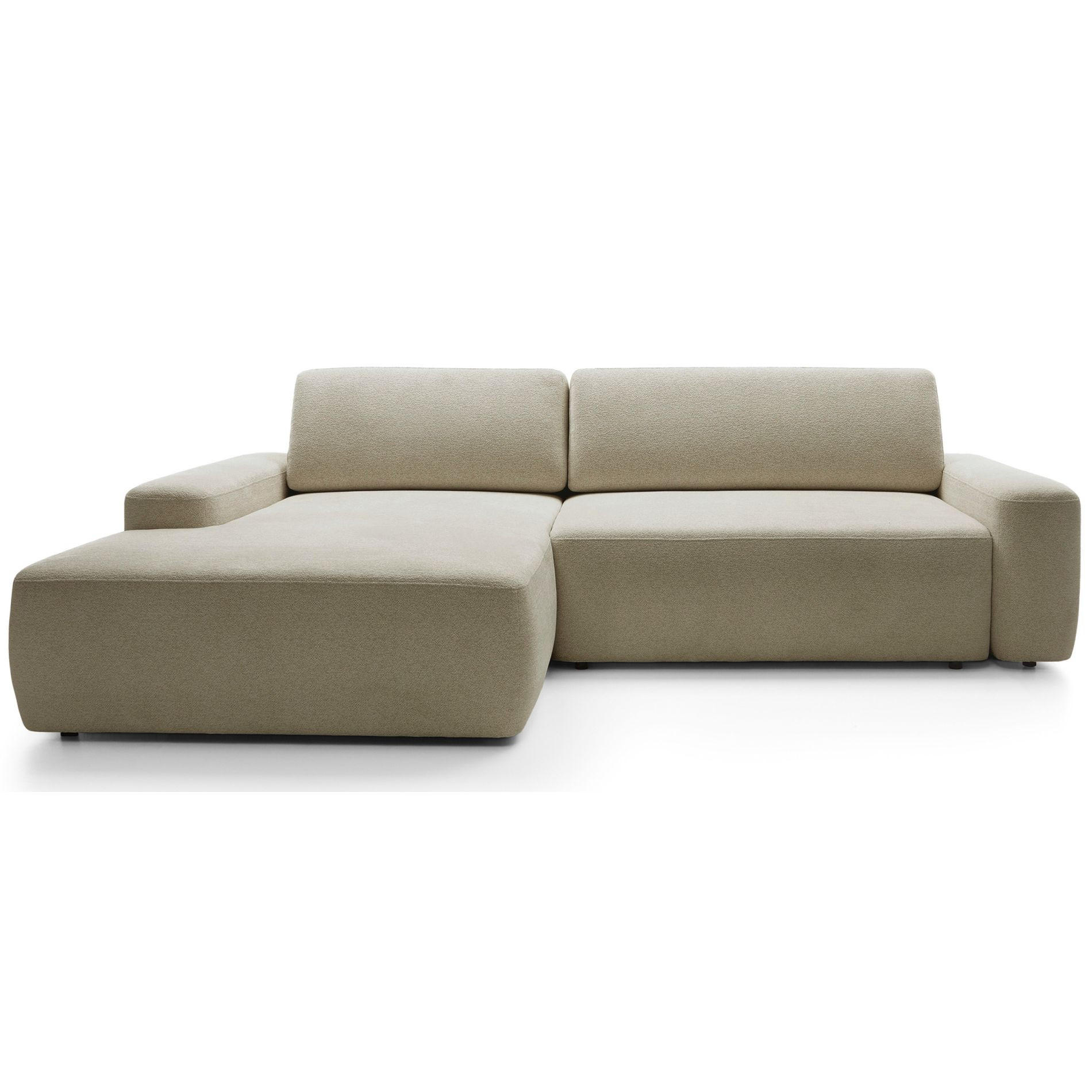 ECKSOFA Baleo Beige Chenille-Bezug - Beige/Schwarz, Kunststoff/Textil (264/162cm) - Selsey