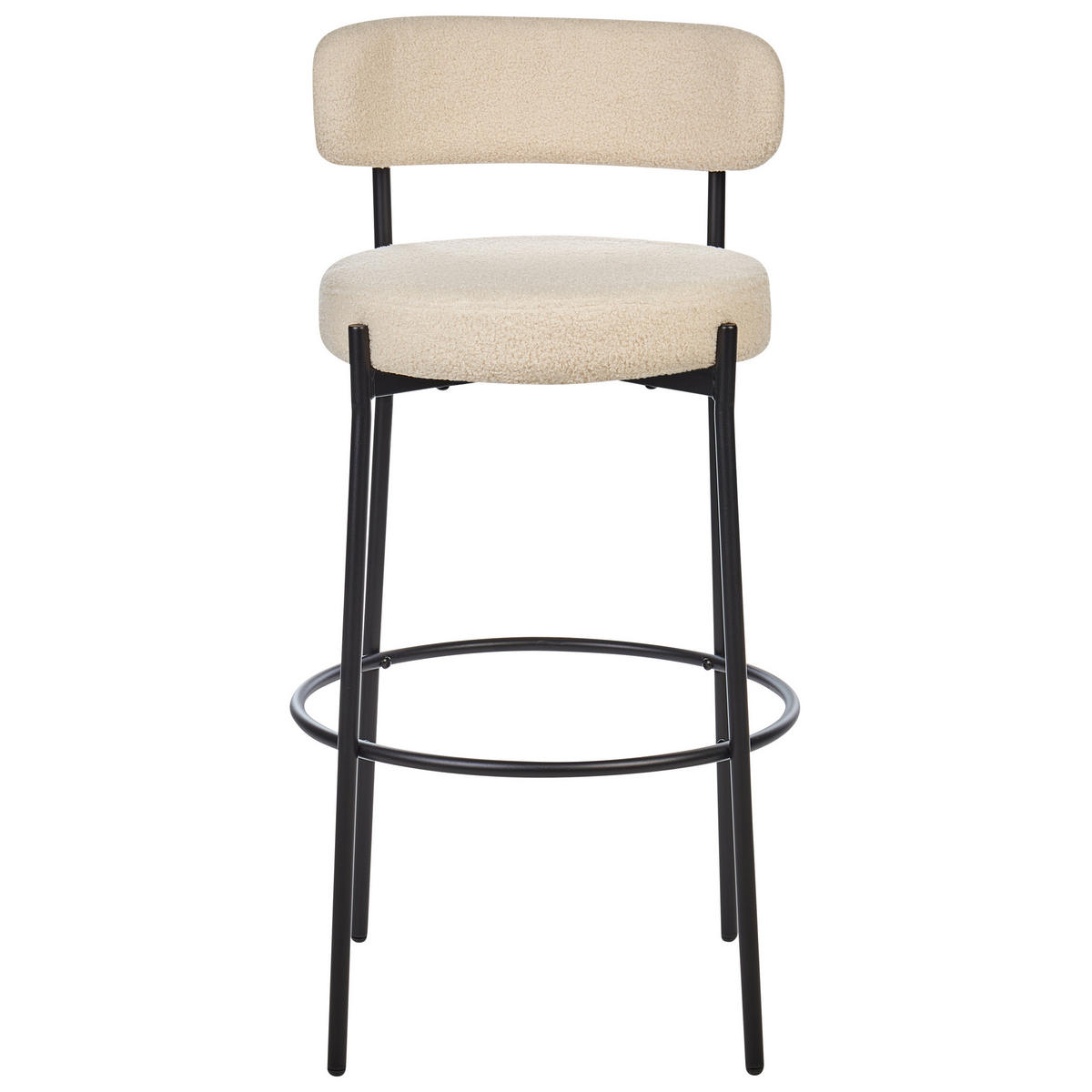 BARHOCKER 2er-Set Hellbeige Allison - Beige/Schwarz, Textil (50/97/50cm) - Beliani