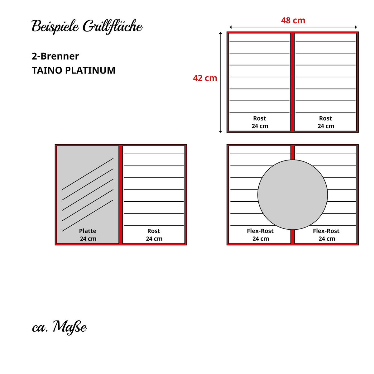 GRILLROST Flex Gusseisen - Schwarz, Metall (48/42cm) - TAINO
