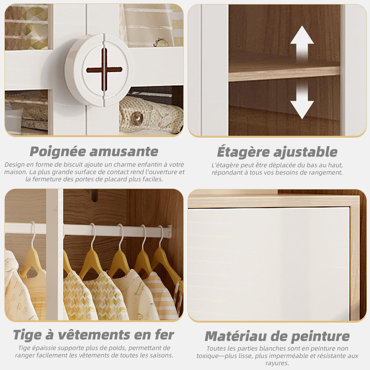 KLEIDERSCHRANK SET Weiß Schlafzimmer Kombination Schrank + Kommode - Multicolor, Holz (50/150/160cm) - FLIEKS