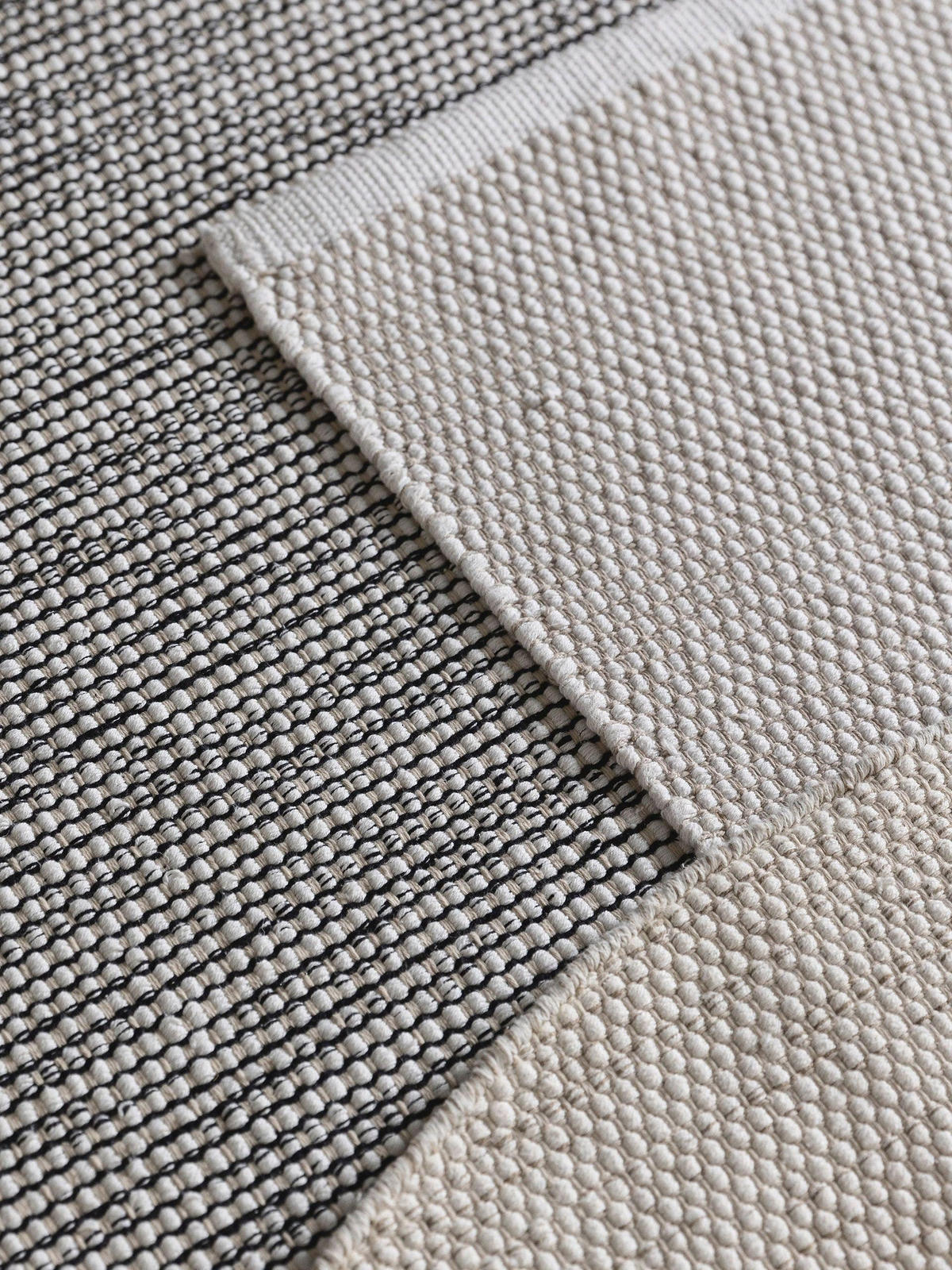 BAUMWOLLTEPPICH Ron handgewebt ø 120 cm rund - Creme, Naturmaterialien/Textil (120/120cm) - benuta