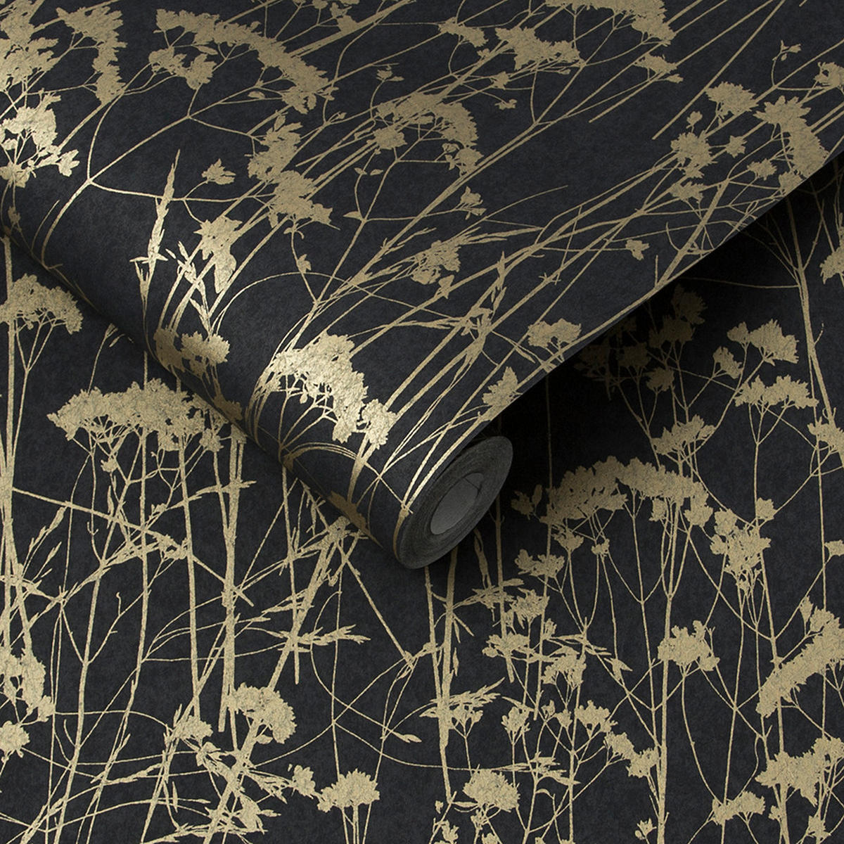 VLIESTAPETE Grace Deep Night - Schwarz, Papier/Kunststoff (52/1005cm) - Graham & Brown