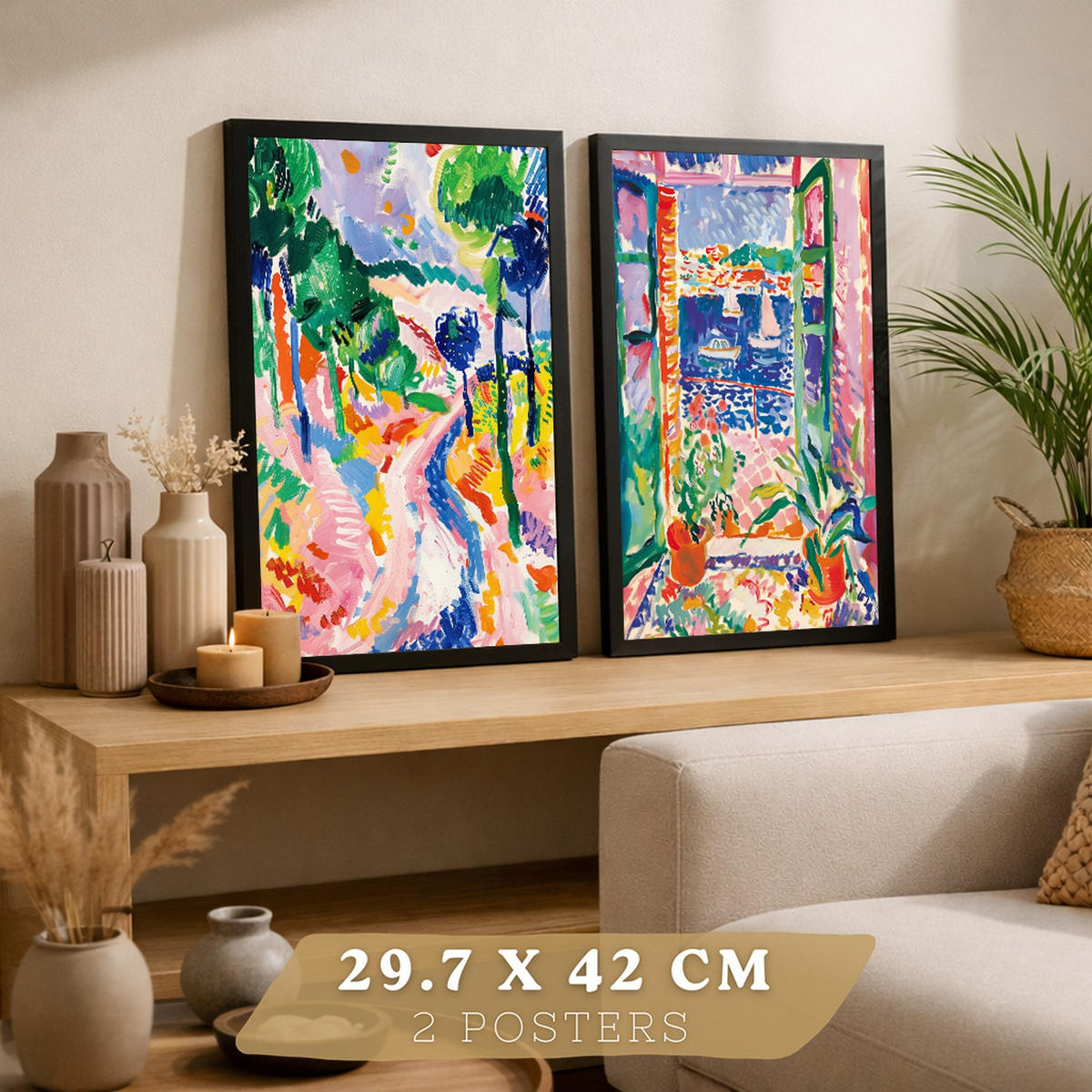 PLAKAT Sada 2 Plachetnice A3 Černý rám - černá, papír (29.7/1/42cm) - Nacnic