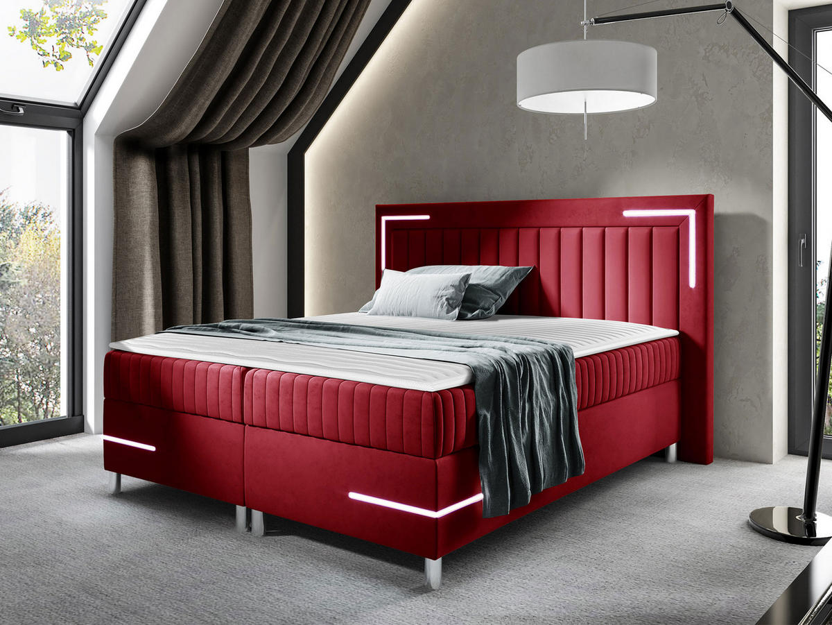 BOXBETT Tenosi 3 LED - Rot, Holz (120/200cm) - MIRJAN24