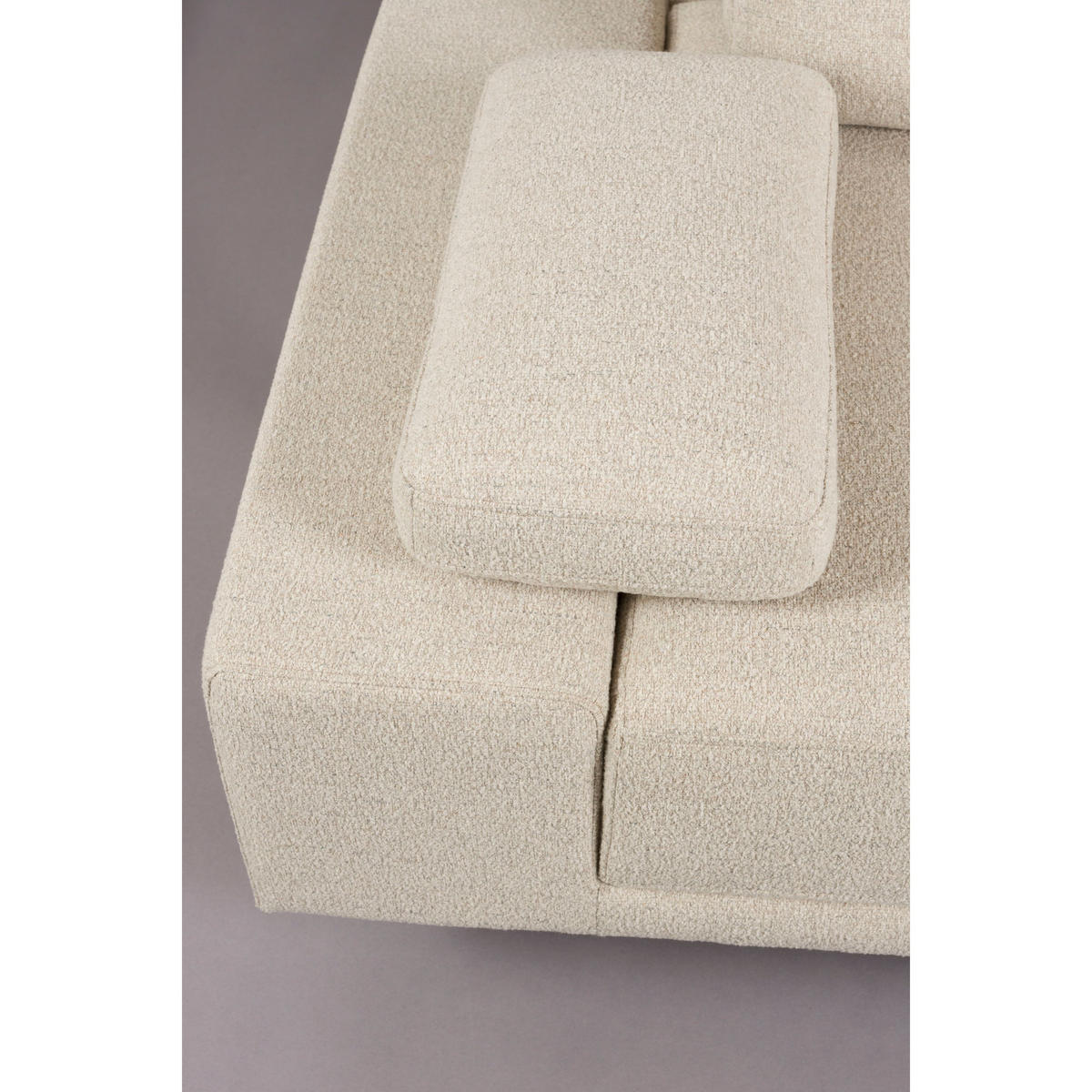 SOFA 3-SITZER Shelly Chaise Longue Rechts Off-White - Beige/Weiß, Kunststoff (308/90/183.5cm) - Dutchbone