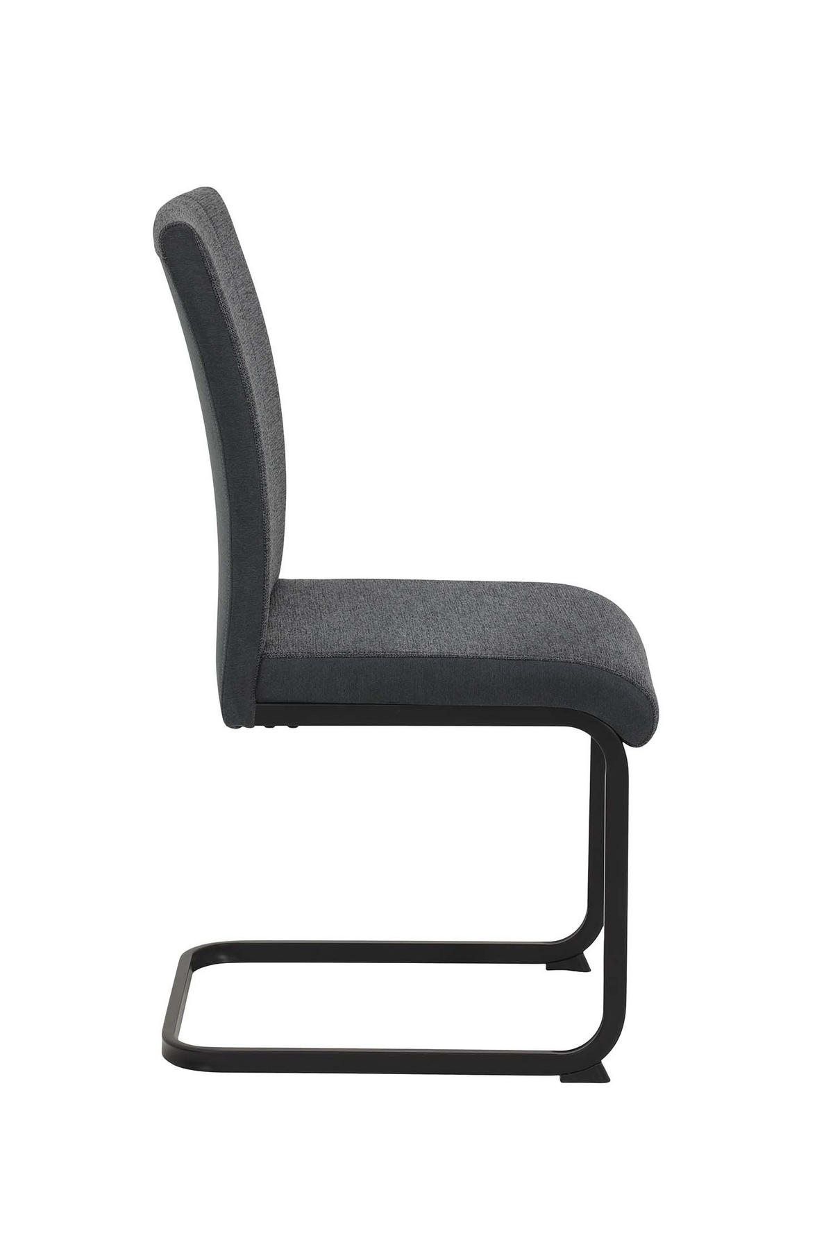 SCHWINGSTUHL 2 Stück Linn - Webstoff Anthrazit - Anthrazit/Schwarz, Textil/Metall (43/92/52cm) - Hela Vertriebs GmbH