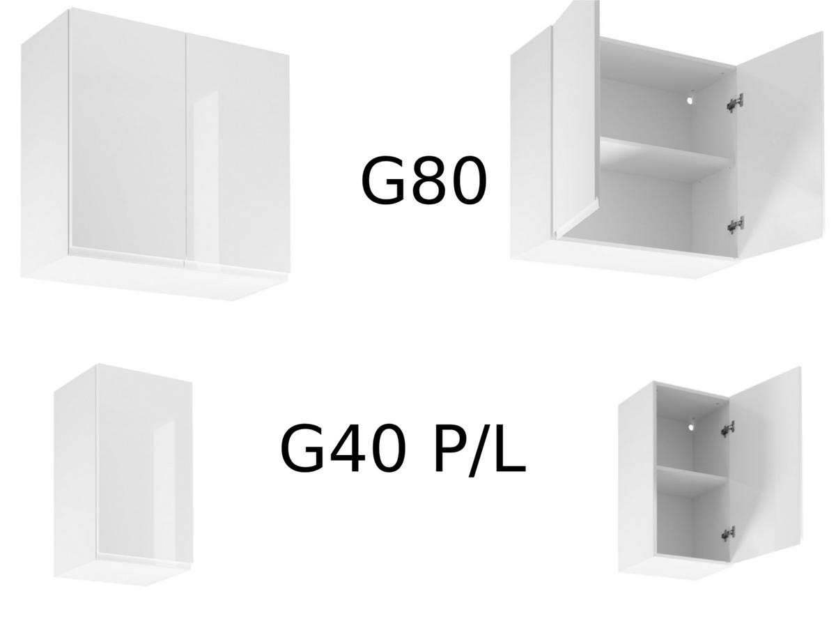 WINKELKÜCHE 260 cm x 280 cm x 260 cm- Aspen KA18-M260 - in Weiß/Hochglanz - Weiß Hochglanz, Holz/Holzwerkstoff (800/212/58cm)