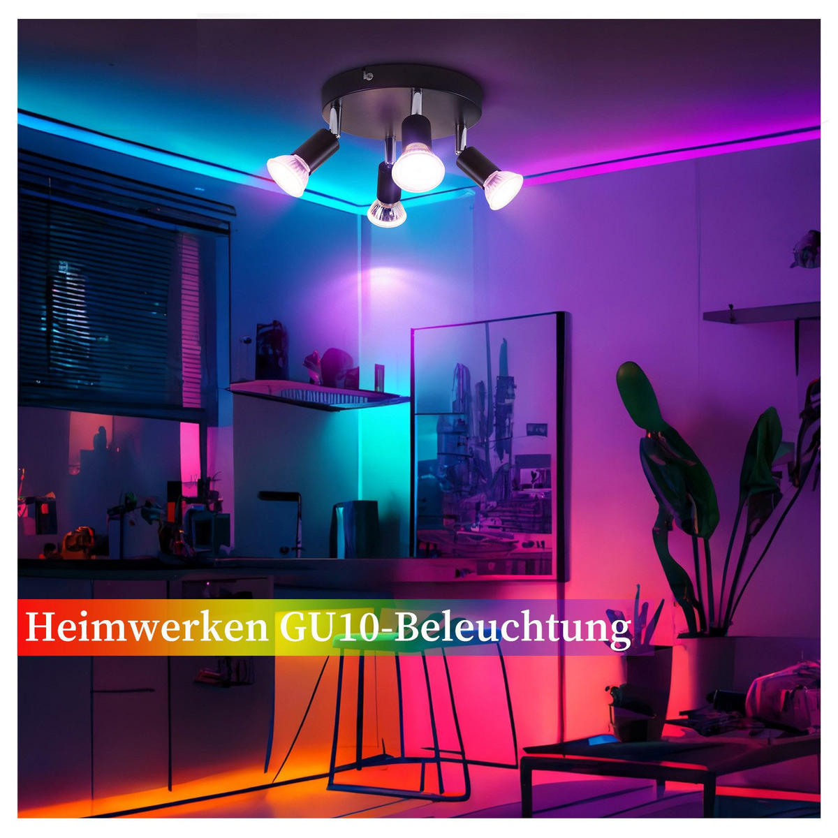 STRAHLER Birtha 4-flammig 18/18/11 cm - Schwarz, Metall (18/18/11cm) - Nettlife