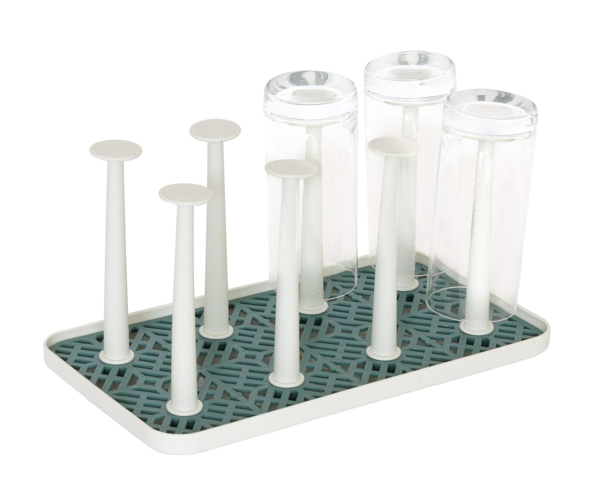ENTWÄSSERUNGSGESTELL Abtropfgestell für Gläser / Flaschentrockner - Weiß - 8 Gläser - Weiß, Kunststoff (20/2/29cm) - Sareva