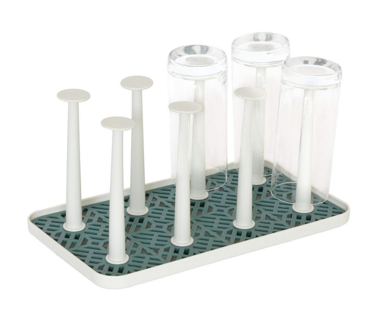 ENTWÄSSERUNGSGESTELL Abtropfgestell für Gläser / Flaschentrockner - Weiß - 8 Gläser - Weiß, Kunststoff (20/2/29cm) - Sareva