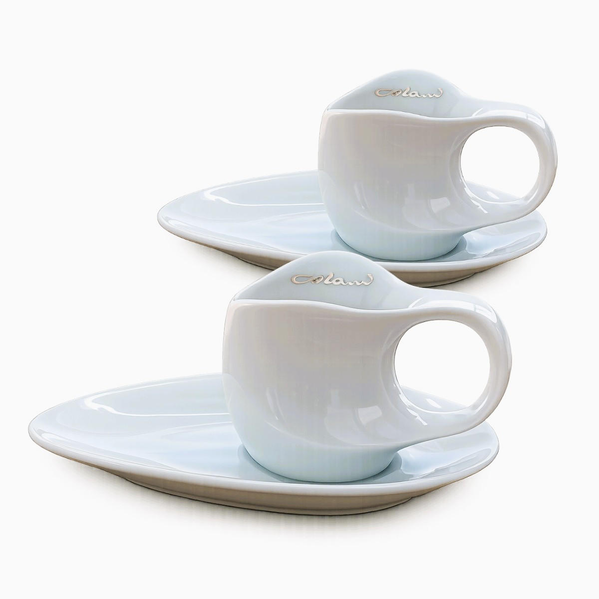 ESPRESSO Tassen Set 4 tlg. weiß - Schwarz, Keramik (0.04L) - Luigi Colani Porzellan