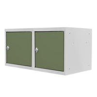 SCHLIESSFACHWÜRFEL 2x Blocky mit Drehriegelschloss für Vorhängeschloss 40x40x40cm Lichtgrau/Grün - Grau/Grün, Metall (40/40/40cm) - PROREGAL