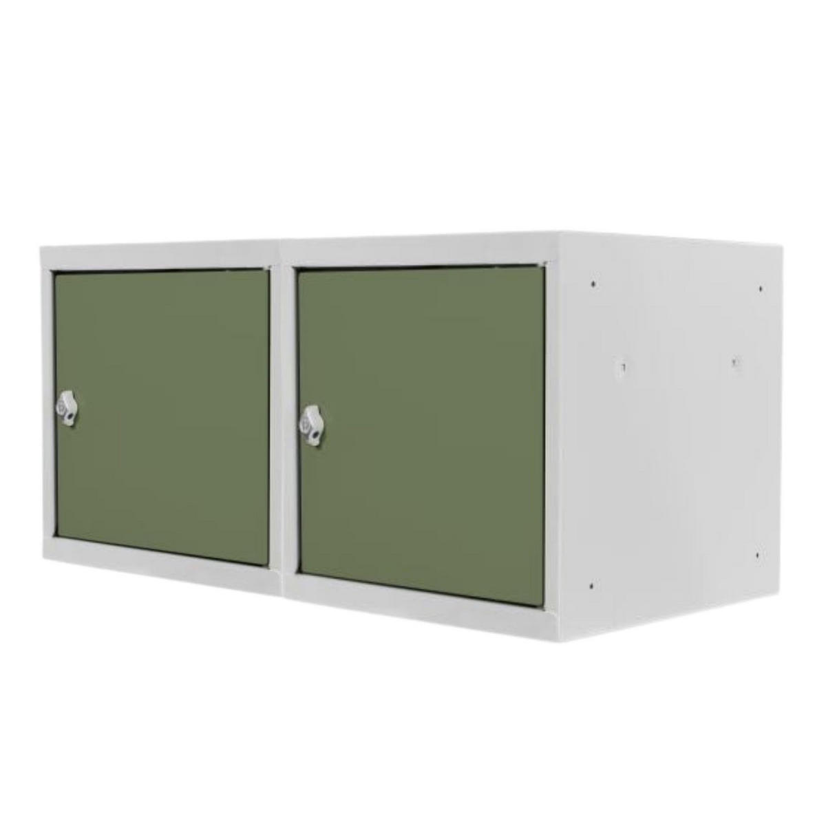 SCHLIESSFACHWÜRFEL 2x Blocky mit Drehriegelschloss für Vorhängeschloss 40x40x40cm Lichtgrau/Grün - Grau/Grün, Metall (40/40/40cm) - PROREGAL