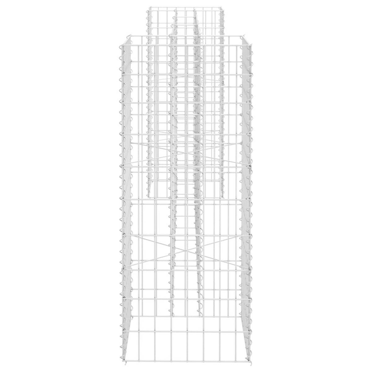 H-FÖRMIGER Gabionen-Pflanzkorb Stahldraht 260x40x100 cm - Silberfarben, Metall (260/100/40cm)